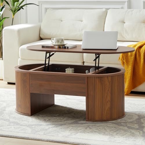 QHITTY Fluted Coffee Table with Lifting Top